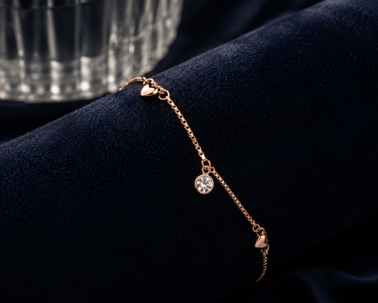 Origo Heart & Diamond Bracelet | 925 Sterling Silver Charm Bracelet for Women