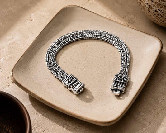 Origo Heritage Multi-Strand Bracelet | Silver Layered Bracelet for Men