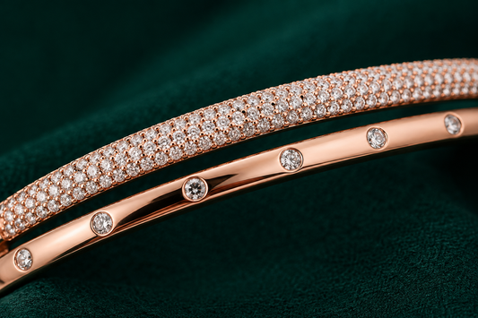 Origo Rose Radiance Bangle | 925 Sterling Silver CZ Bangle for Women