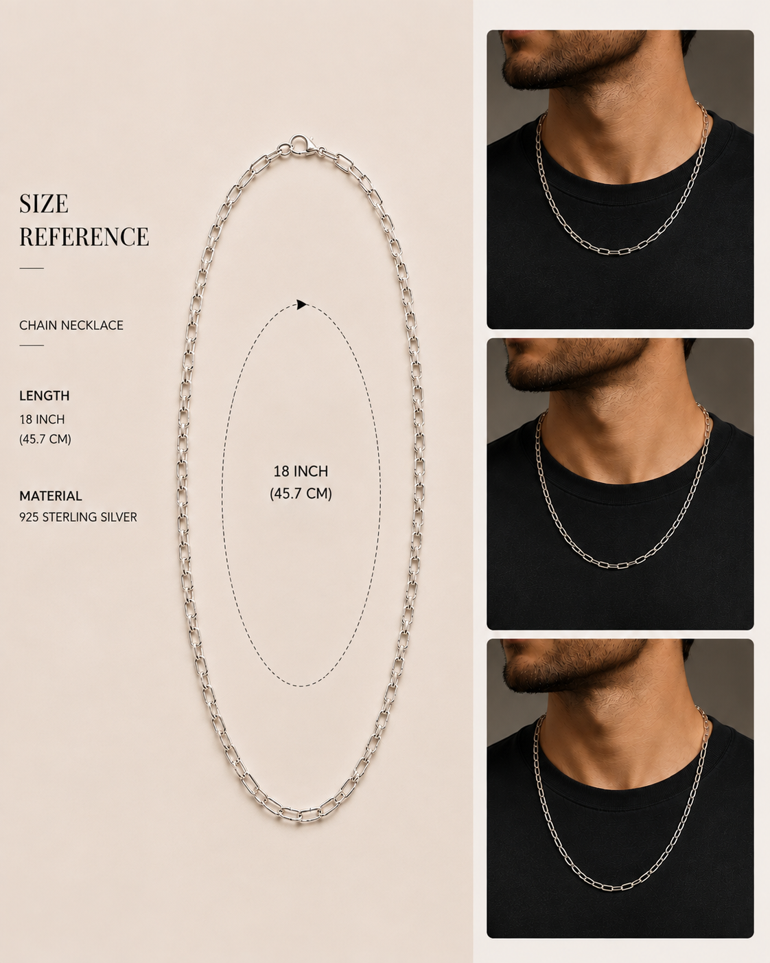 Origo Urban Link Chain | 925 Sterling Silver Paperclip Chain Necklace