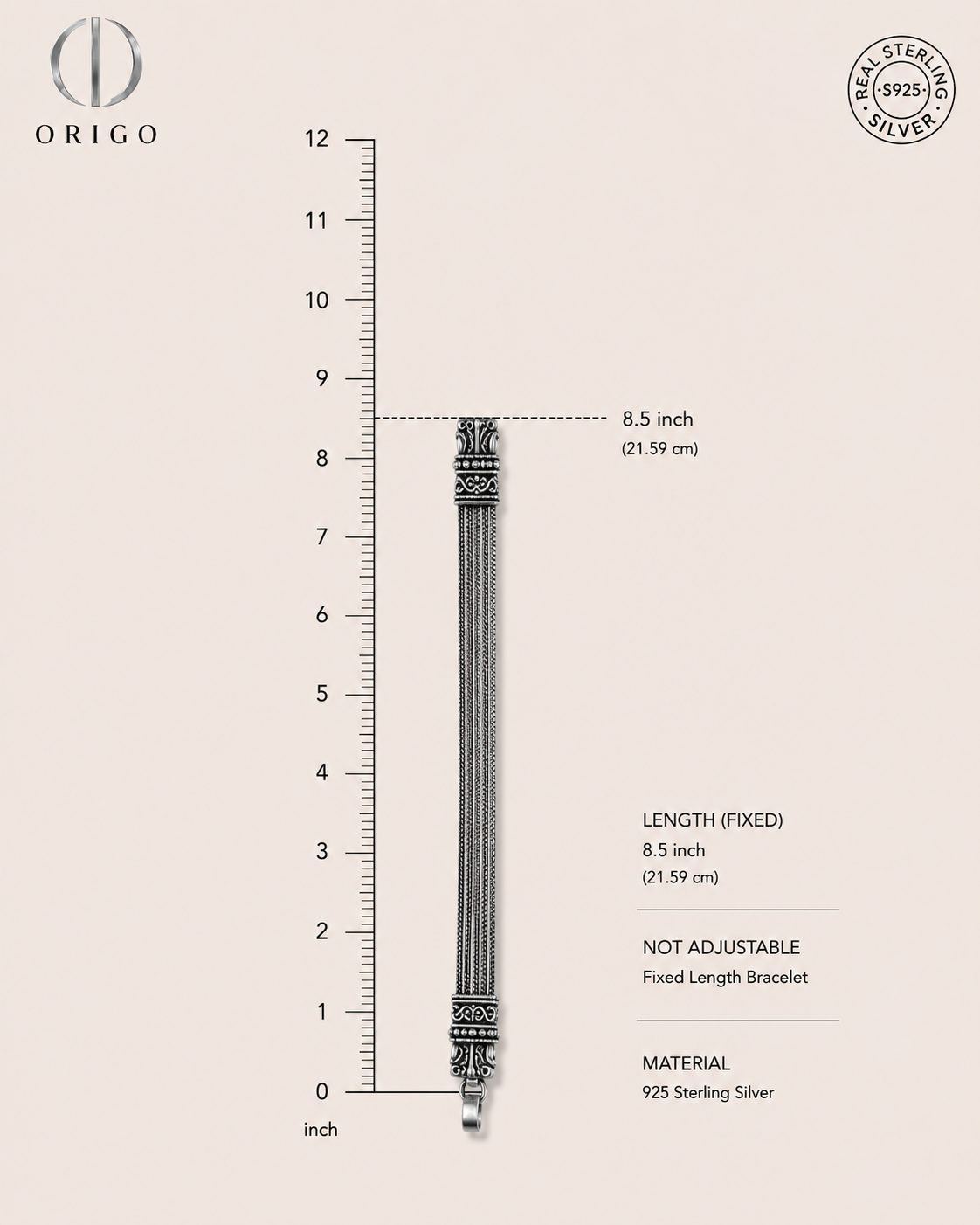 Origo Heritage Multi-Strand Bracelet | Silver Layered Bracelet for Men
