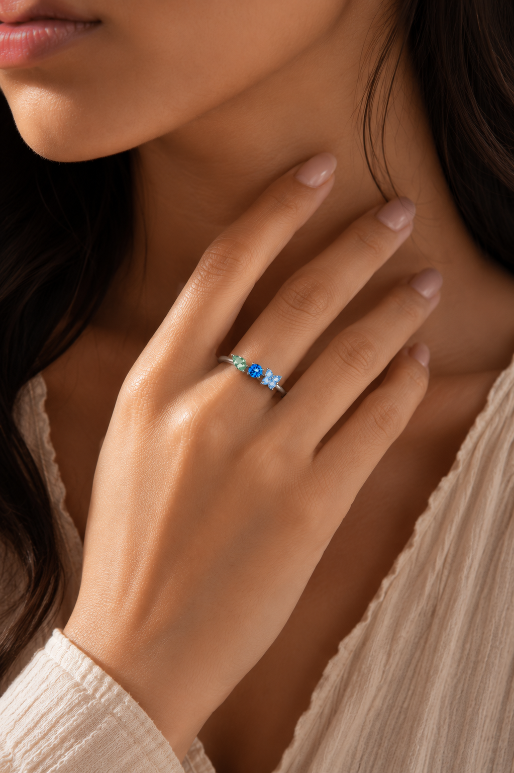 Origo Aurora Gemstone Ring | 925 Sterling Silver Ring for Women