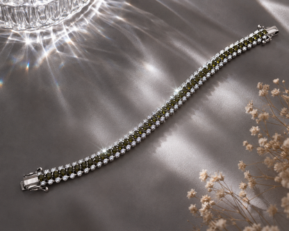 Origo Emerald Green Tennis Bracelet | 925 Sterling Silver Green Stone Bracelet for Women
