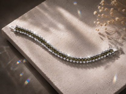 Origo Emerald Green Tennis Bracelet | 925 Sterling Silver Green Stone Bracelet for Women