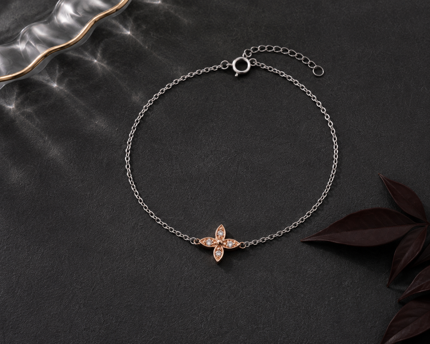 Origo Petal Bloom Bracelet | 925 Sterling Silver Floral Bracelet for Women