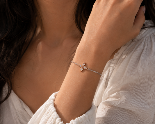 Origo Petal Bloom Bracelet | 925 Sterling Silver Floral Bracelet for Women