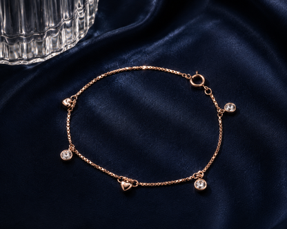 Origo Heart & Diamond Bracelet | 925 Sterling Silver Charm Bracelet for Women