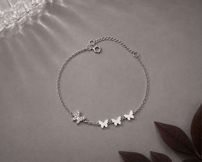 Origo Butterfly Link Bracelet | 925 Sterling Silver Butterfly Bracelet for Women