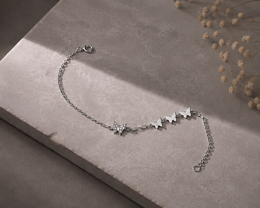 Origo Butterfly Link Bracelet | 925 Sterling Silver Butterfly Bracelet for Women