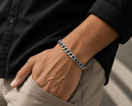 Origo Classic Curb Chain Bracelet | 925 Sterling Silver Bracelet for Men
