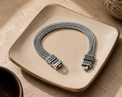 Origo Heritage Multi-Strand Bracelet | Silver Layered Bracelet for Men