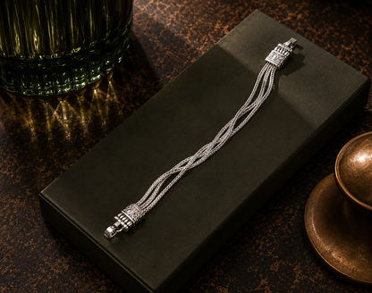 Origo Heritage Multi-Strand Bracelet | Silver Layered Bracelet for Men