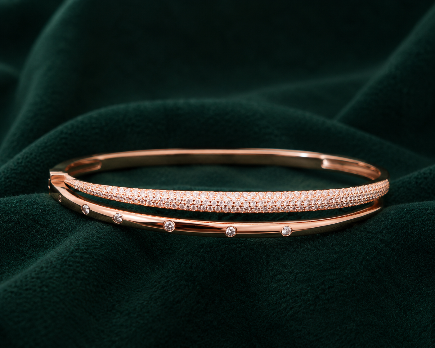Origo Rose Radiance Bangle | 925 Sterling Silver CZ Bangle for Women