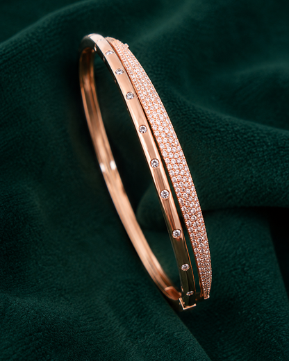 Origo Rose Radiance Bangle | 925 Sterling Silver CZ Bangle for Women