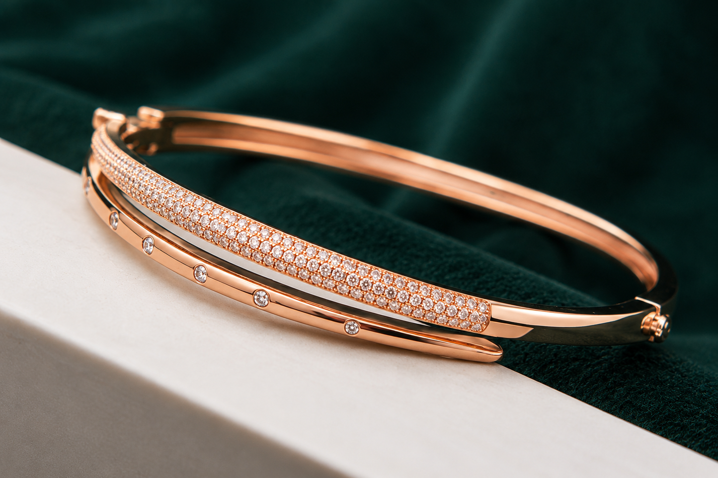 Origo Rose Radiance Bangle | 925 Sterling Silver CZ Bangle for Women