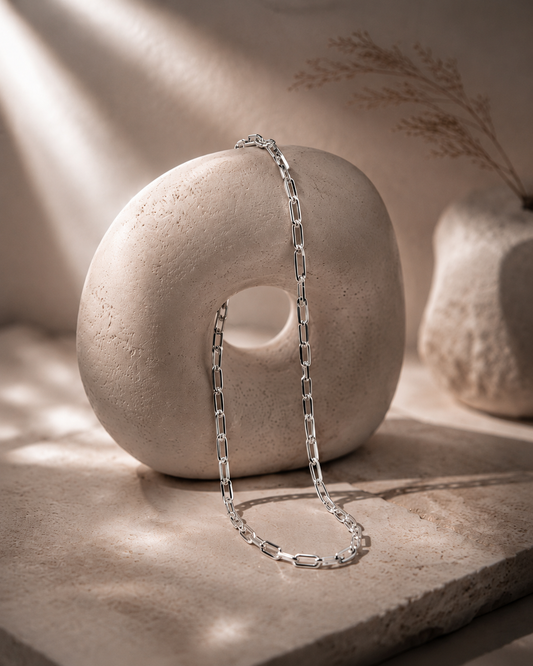 Origo Urban Link Chain | 925 Sterling Silver Paperclip Chain Necklace