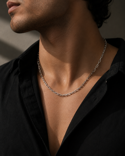 Origo Urban Link Chain | 925 Sterling Silver Paperclip Chain Necklace