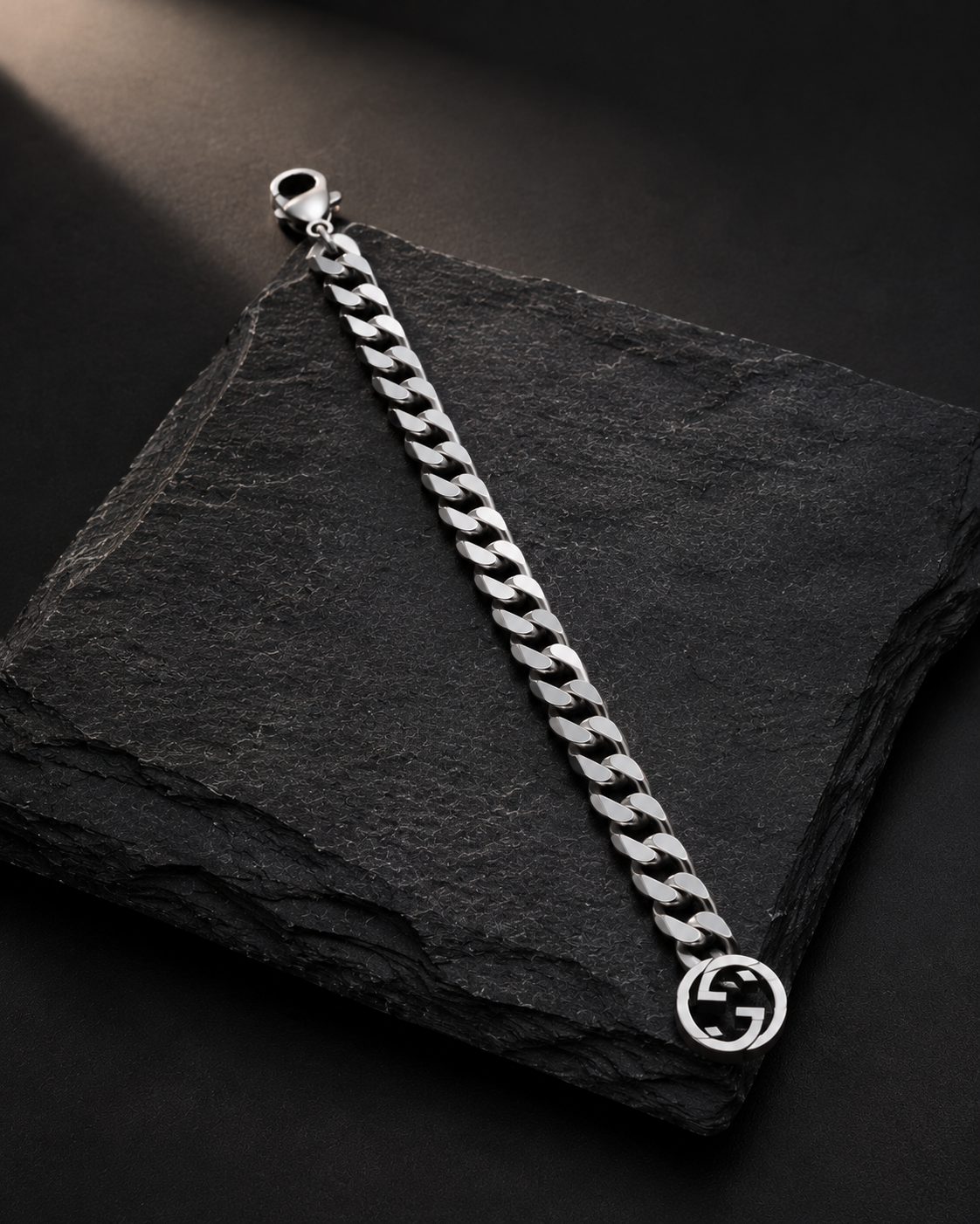 Origo G-Crest | 925 Sterling Silver Curb Bracelet for Men