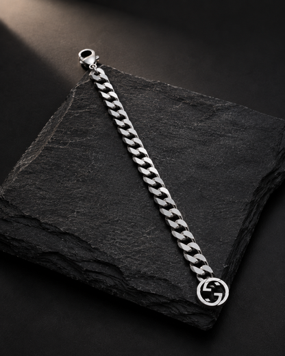 Origo G-Crest | 925 Sterling Silver Curb Bracelet for Men