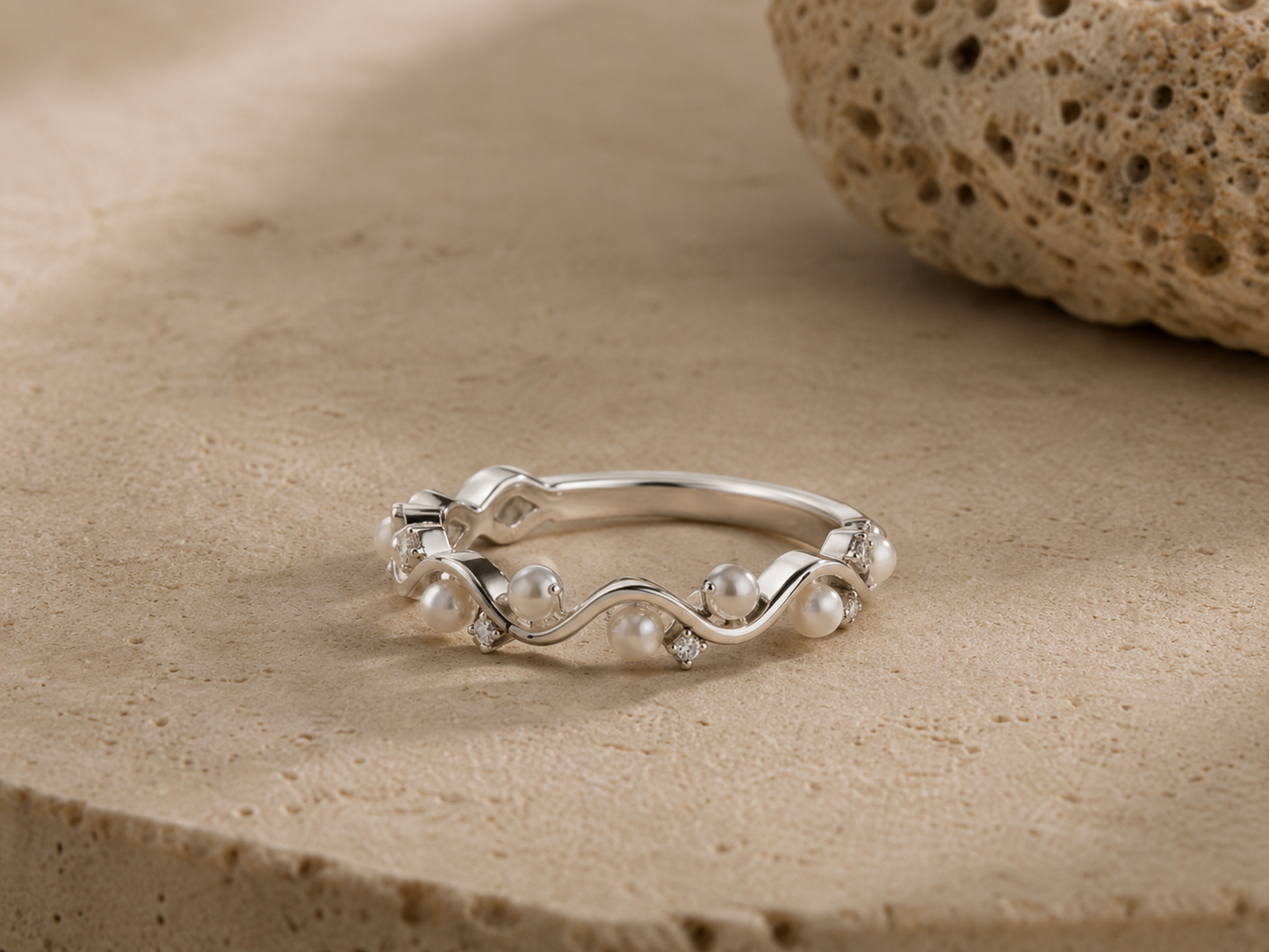Origo Pearl Ring | 925 Sterling Silver Ring for Women
