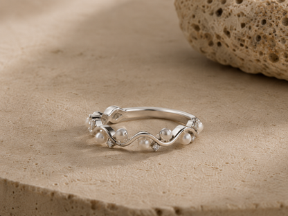 Origo Pearl Ring | 925 Sterling Silver Ring for Women