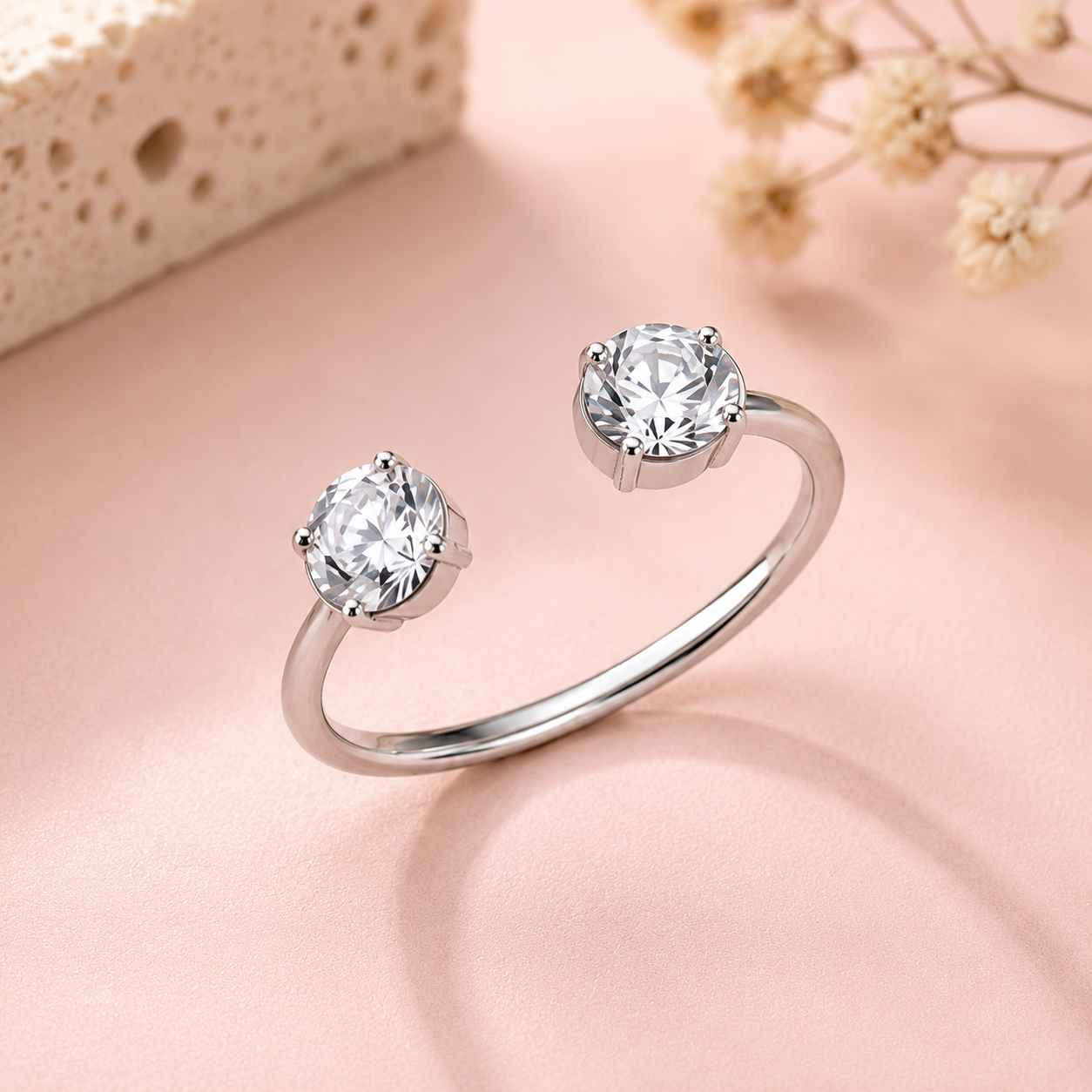 Origo Solitaire Ring | 925 Sterling Silver CZ Ring for Women