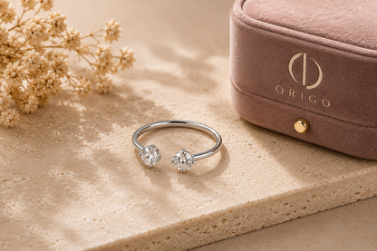 Origo Solitaire Ring | 925 Sterling Silver CZ Ring for Women