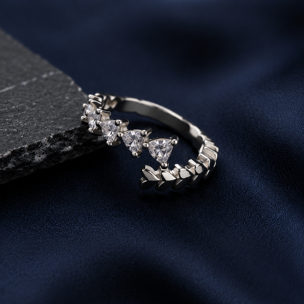 Origo Heart Open Ring | 925 Sterling Silver CZ Ring for Women