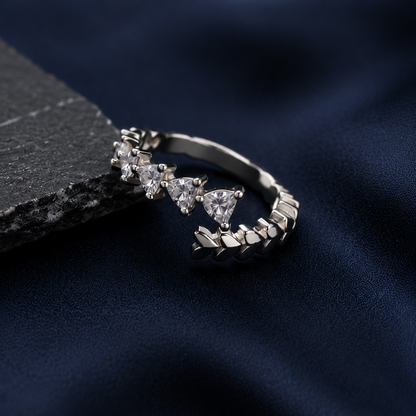 Origo Heart Open Ring | 925 Sterling Silver CZ Ring for Women