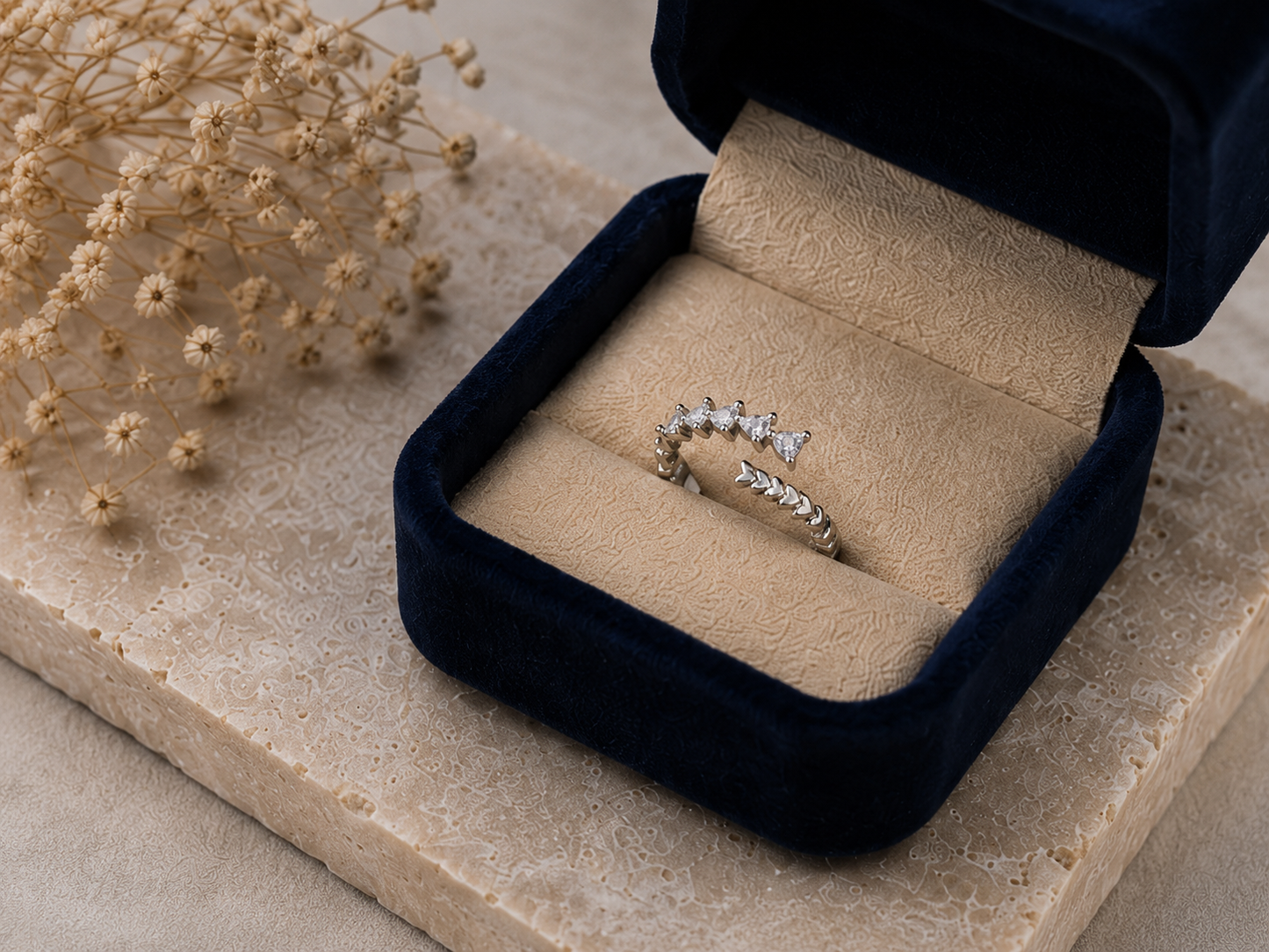 Origo Heart Open Ring | 925 Sterling Silver CZ Ring for Women