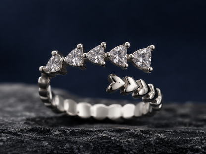Origo Heart Open Ring | 925 Sterling Silver CZ Ring for Women
