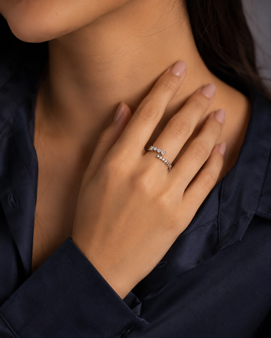 Origo Heart Open Ring | 925 Sterling Silver CZ Ring for Women
