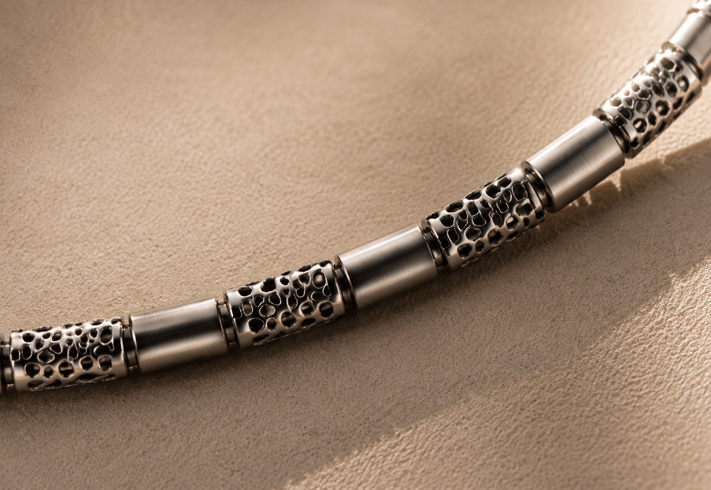 Origo Noir Beaded Chain | 925 Sterling Silver Men's Chain Necklace