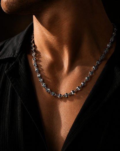 Origo Vertex Link Chain | 925 Sterling Silver Men's Geometric Necklace