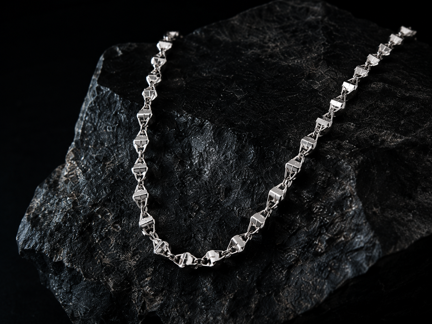 Origo Vertex Link Chain | 925 Sterling Silver Men's Geometric Necklace