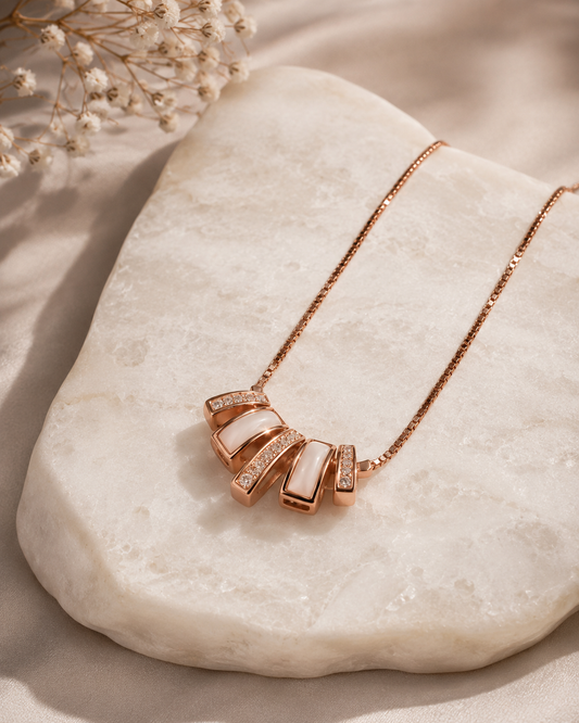 Origo Elegance Pendant Necklace | 925 Sterling Silver For Women | Rose Gold