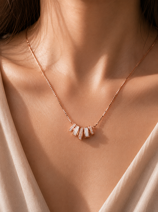 Origo Elegance Pendant Necklace | 925 Sterling Silver For Women | Rose Gold