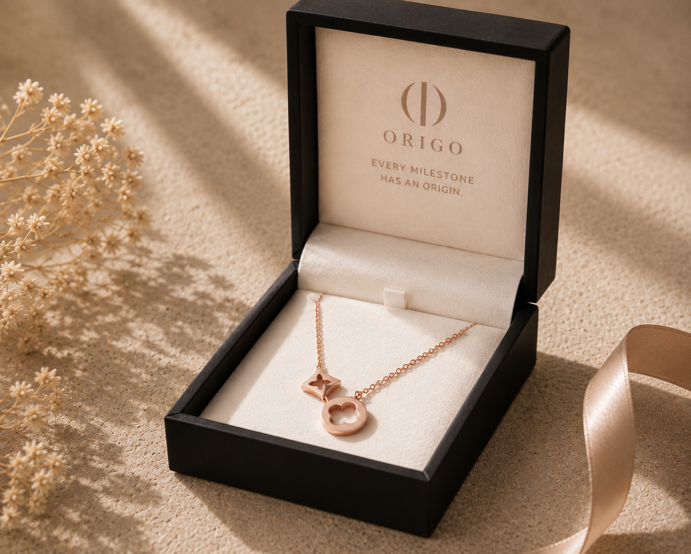 Origo Dual Clover Necklace | 925 Sterling Silver For Women| Rose Gold