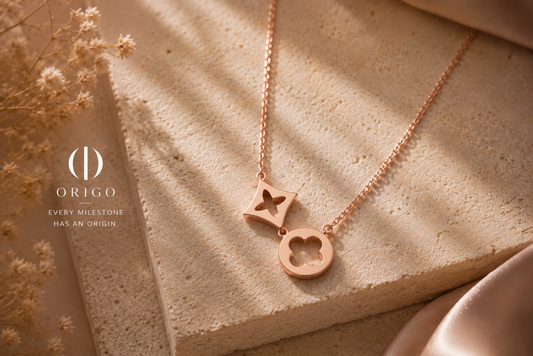 Origo Dual Clover Necklace | 925 Sterling Silver For Women| Rose Gold
