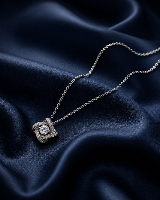Origo Solitaire Pendant Necklace | 925 Sterling Silver Necklace for Women