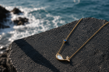 Origo Whale Pendant Necklace | 925 Sterling Silver For Women | Gold Polish
