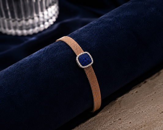 Origo Royal Blue Mesh Bracelet | 925 Sterling Silver Blue Stone Bracelet for Women
