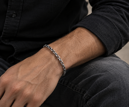 Origo Interlock Link Bracelet | 925 Sterling Silver Bracelet for Men