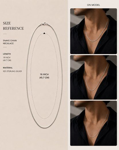 Origo Classic Snake Chain | 925 Sterling Silver Minimal Chain Necklace