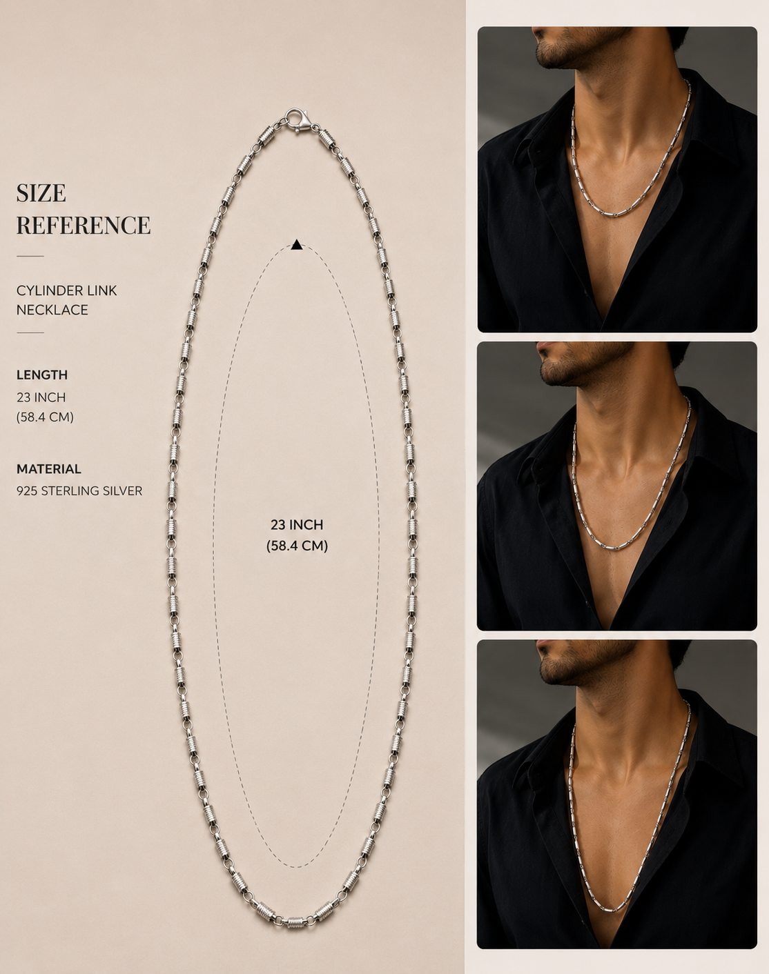 Origo Atlas Link Chain | 925 Sterling Silver Men's Chain Necklace