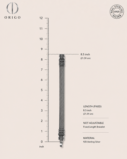 Origo Heritage Multi-Strand Bracelet | Silver Layered Bracelet for Men