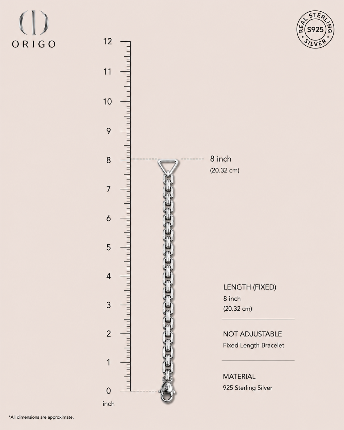 Origo Interlock Link Bracelet | 925 Sterling Silver Bracelet for Men
