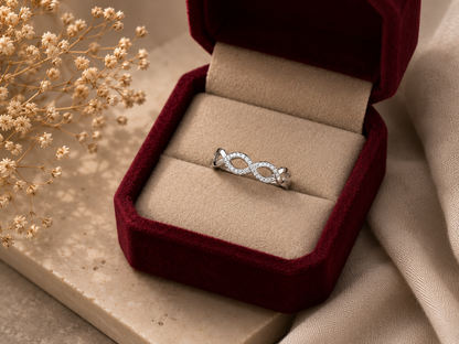 Origo Infinity Ring | 925 Sterling Silver CZ Ring for Women