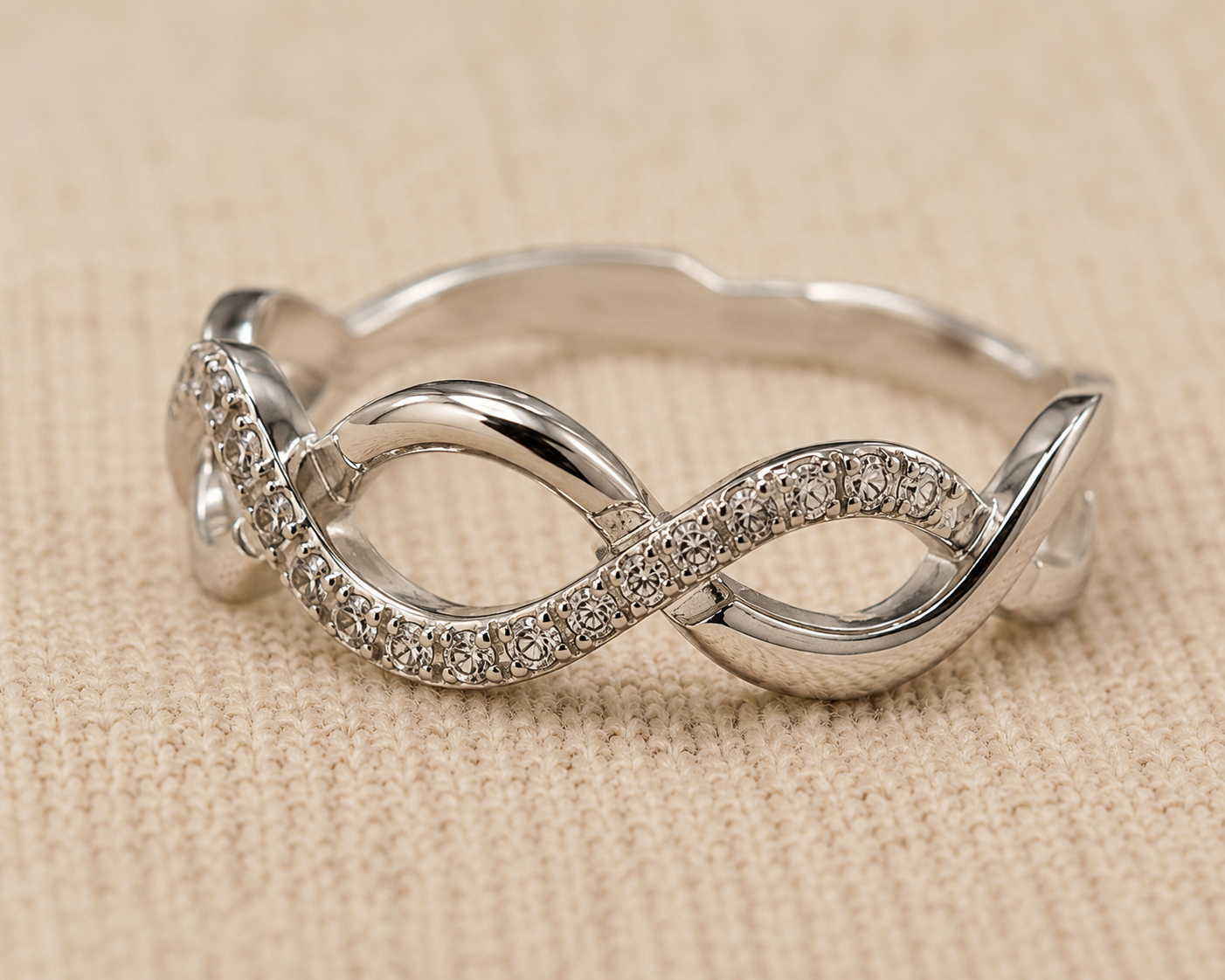 Origo Infinity Ring | 925 Sterling Silver CZ Ring for Women