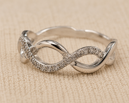 Origo Infinity Ring | 925 Sterling Silver CZ Ring for Women